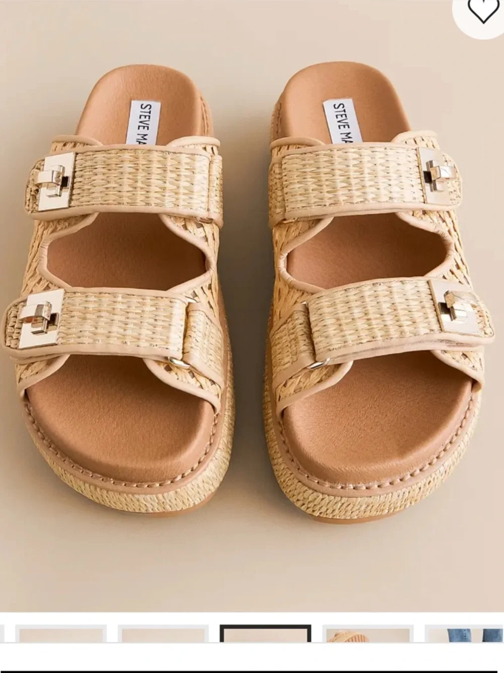 🩷 New Steve Madden Woven Platform Sandal - Natural/Tan - Picture 5 of 8